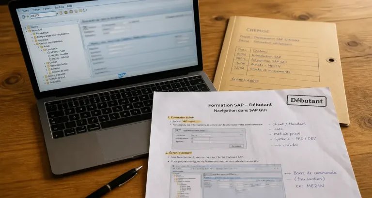 Formation sap débutant pdf : interface SAP GUI et transactions