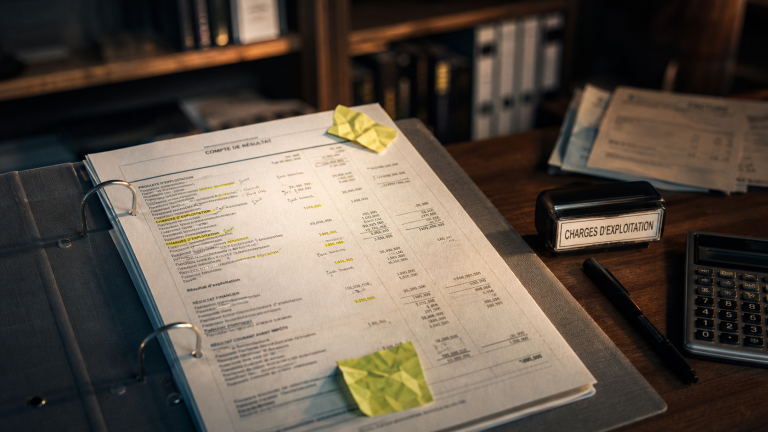 Charge d exploitation : salaires, loyers et dotations sur un compte de résultat
