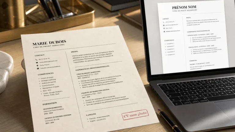 cv sans photo : modèle ATS et légalité