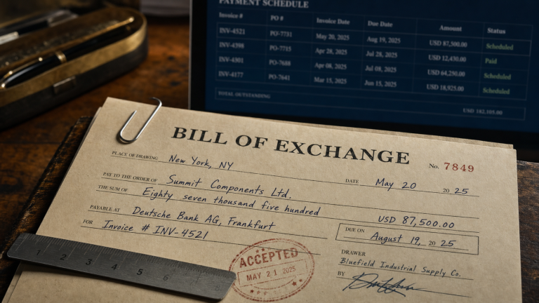 Paiement par traite : fonctionnement, avantages et risques pour la trésorerie B2B Paiement traite B2B : lettre de change et échéancier de trésorerie