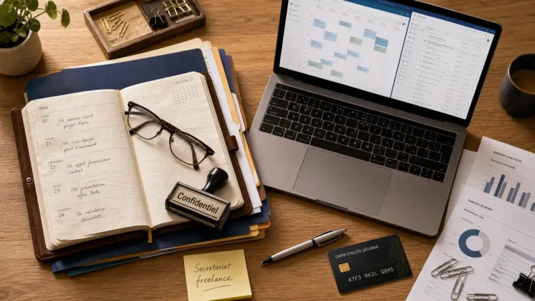 Secrétaire freelance : dossiers, planning et confidentialité