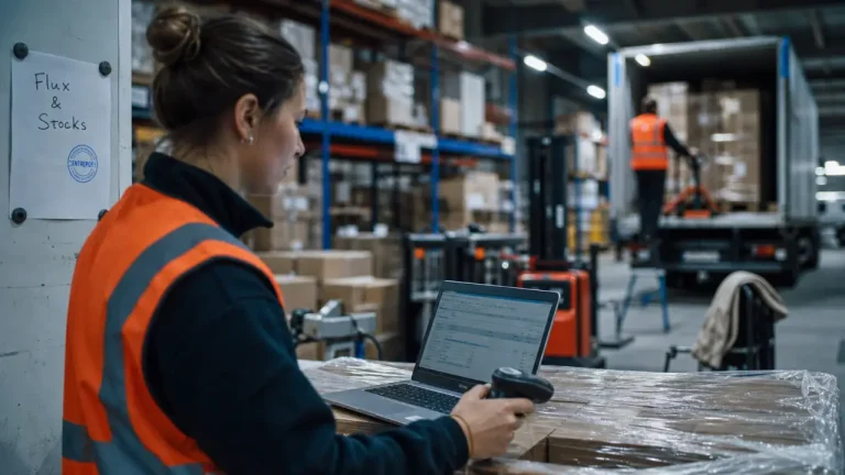 Assistant logistique : stocks, flux tendus et horaires décalés sans perdre le fil Assistant logistique scanne des flux et stocks en entrepôt