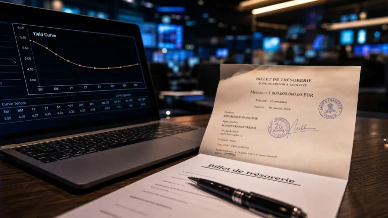 Billet de trésorerie : document PDF et table de salle des marchés