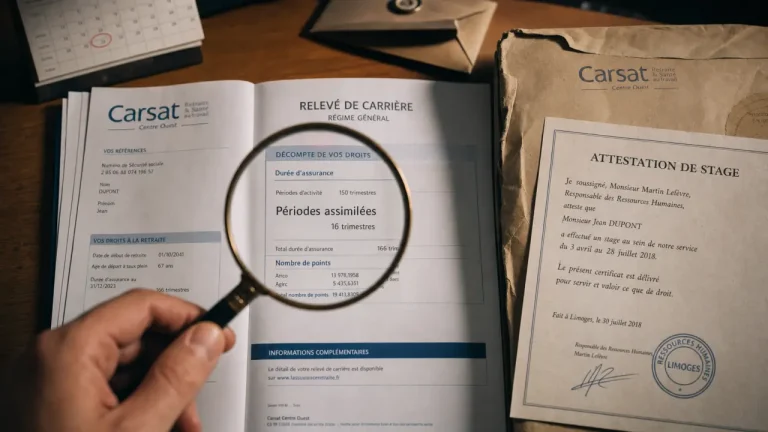 Formation professionnelle payée par cnasea et retraite : relevé CNAV et trimestres non validés après stage rémunéré